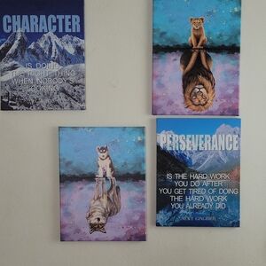 Blue and Purple Motivational Art Set